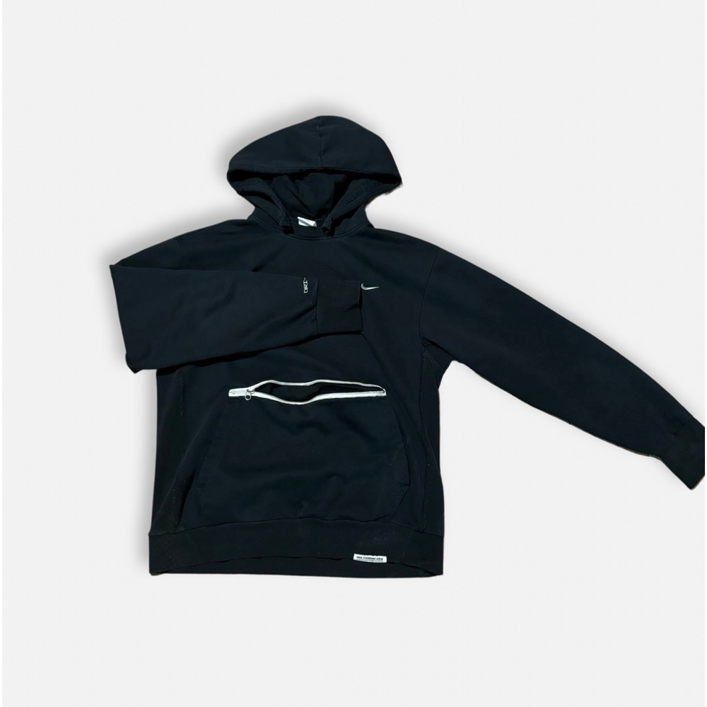 (VINTAGE)BLACK NIKE HOODIE WITH INNER ZIPPER POCKET